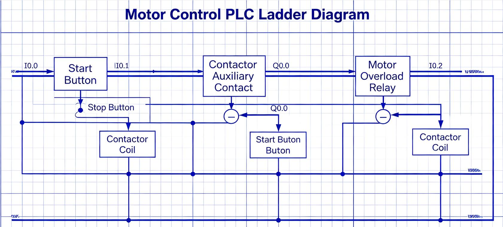 1775718786918763.jpg PLC Ladder Diagram example for motor start-stop control in industrial settings.jpg